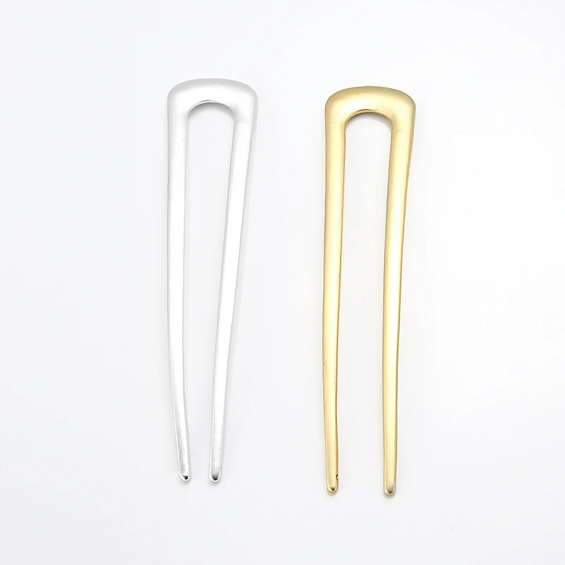 

1set Alloy Plating Gold/Silver U-shapped Fashion Simple 100x20mm Hairpin For Hair Accessories Jewelry Decorations