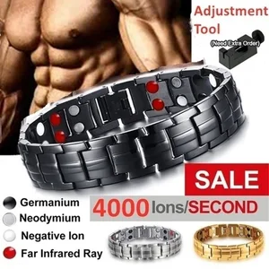 New 2021 Men's Magnetic Bracelet with Hook Buckle Clasp Therapy Bangles Man Health Care Weight Loose