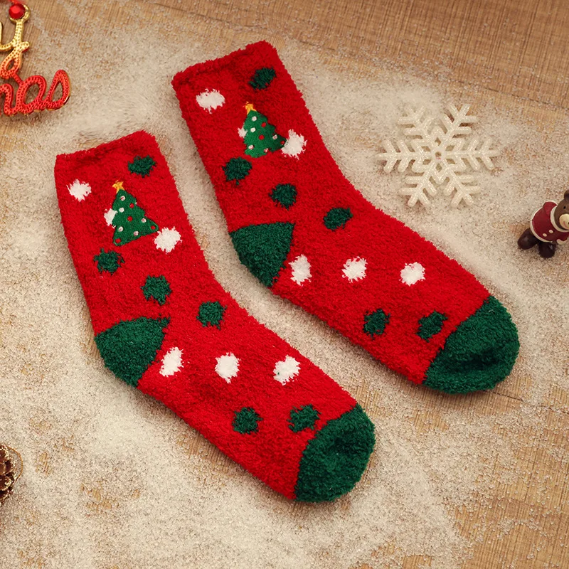 Christmas Woman Socks Cartoon Santa Snowflake Holiday Warm Sleeping Floor Sleep Socks Soft Comfortable Fashion Gift