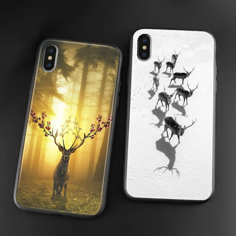 deer reindeer buck animal soft silicone phone case cover shell for iphone 6 6s 7 8 plus x xr xs 11 pro max free global shipping