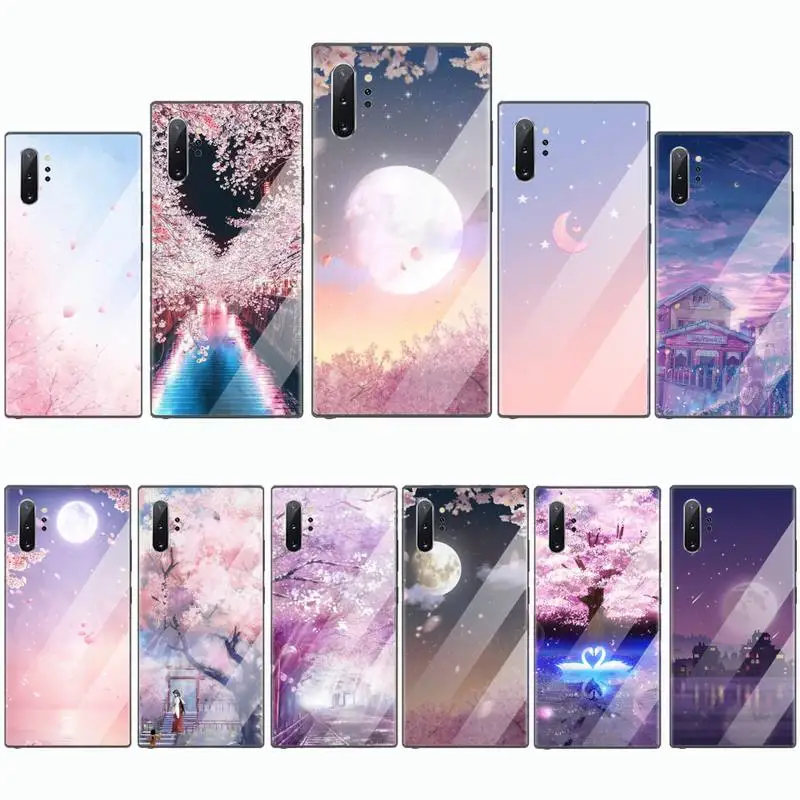 

Cherry blossom pink japan Phone Case Cover Tempered glass For Samsung S6 S7 edge S8 S9 S10 e plus note8 9 10 pro