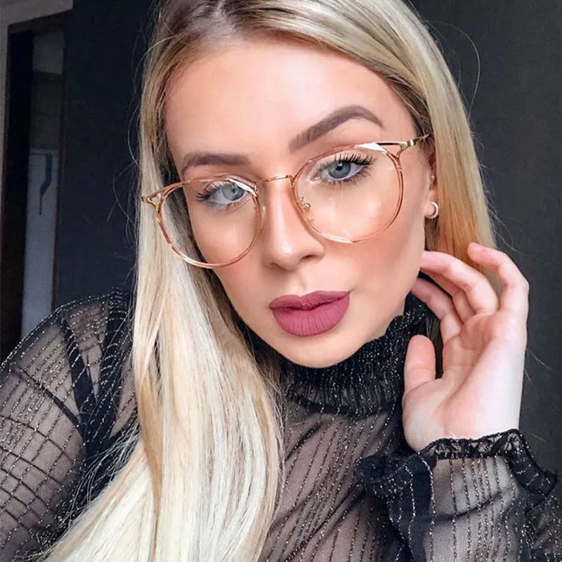 Новая роскошная брендовая Синяя Прозрачная оправа для очков в стиле кошачьи