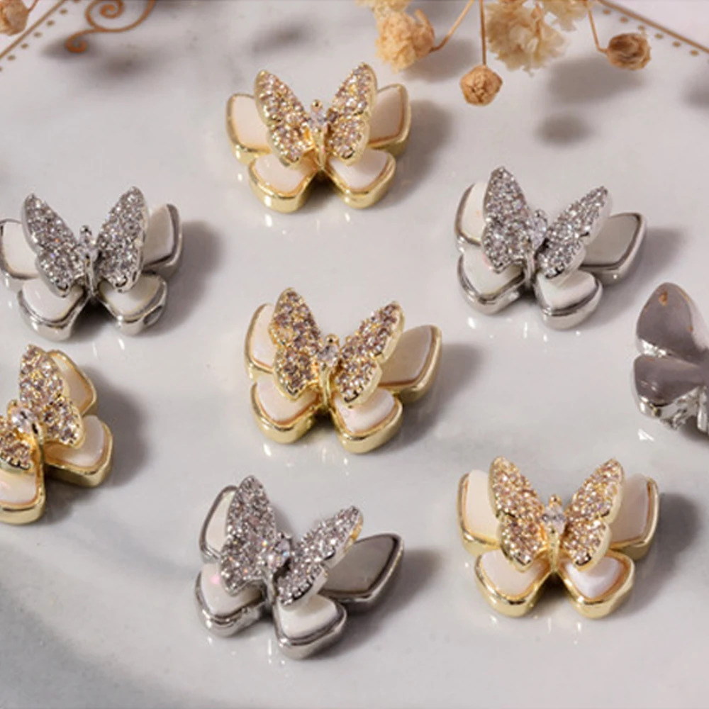 

3D Nail Art Exquisite Double Butterfly Jewelry DIY Super Flash Charm Fashion Nail Art Decoration Manicure Accessories