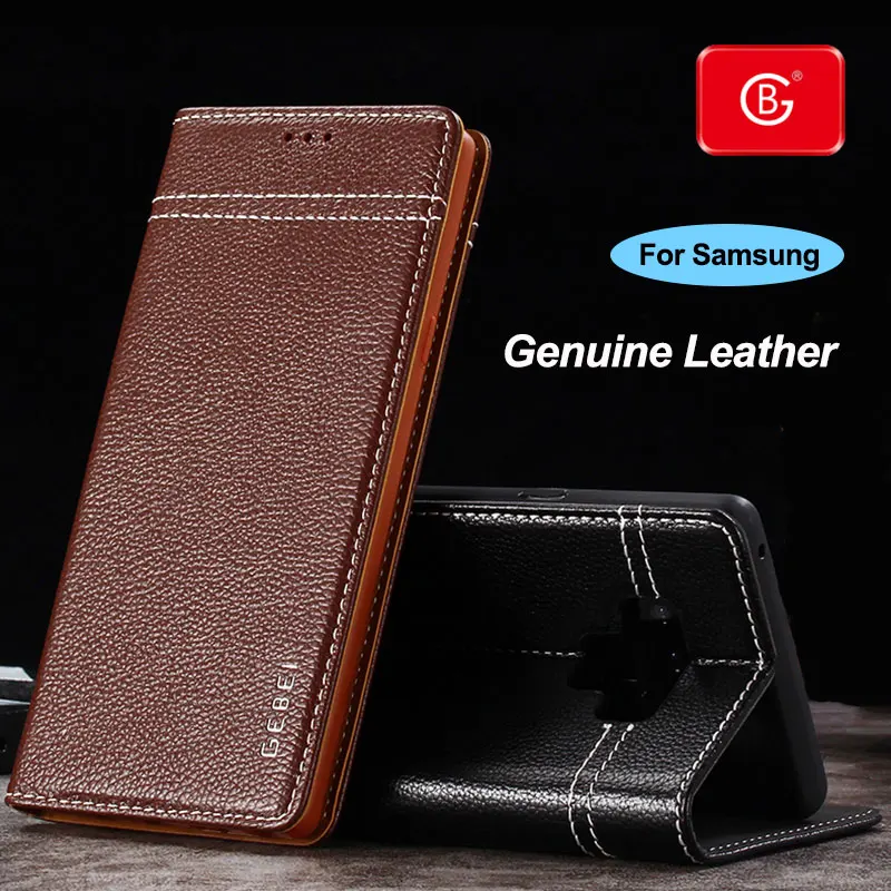 Original Luxury Genuine Real Leather Case For Samsung Galaxy Note 8 9 10 Plus Phone Shockproof Protective Back Flip Cover Cases |