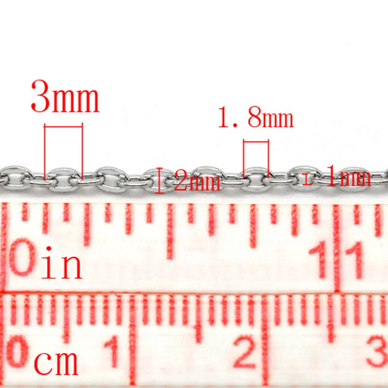 Длинная цепочка для ожерелья серебристого цвета 3 х2 мм 10 м | Украшения и