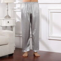 2021 new printed satin sleep bottoms mens silk pajama sleepwear pants for male stripe casual trousers men pyjamas autumn pants
