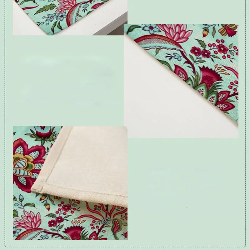 

Butterfly Flower Prints Cotton Linen Placemats Decor Table Mat For Dinner Kitchen Nordic Rustic Accessorie Drink Coaster 32*42cm