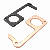 rose gold door opener touchless antimicrobial tool button pusher bottle opener keychain hand free key opener 2pcs