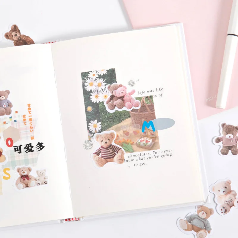 46 шт./компл. клейкие стикеры с милыми животными милый маленький медведь