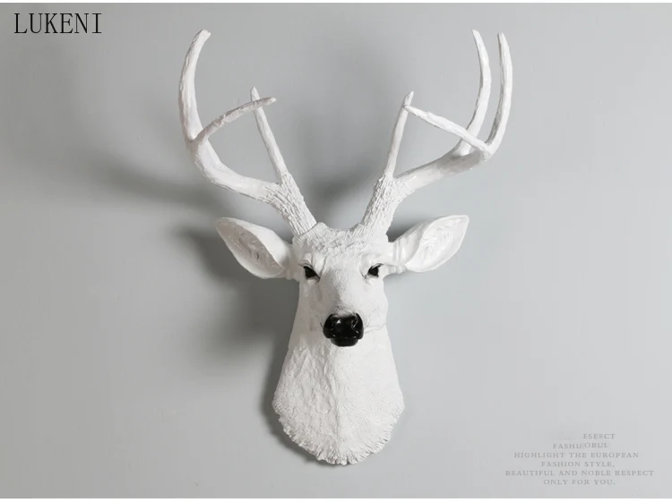 Американская реалистичная настенная подвеска головы оленя из смолы для домашнего украшения - лучший подарок в магазине.