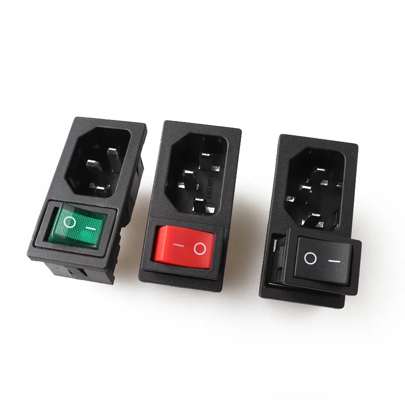 LZ 14 5F + RS Горячая продажа C14 красный 4pin кулисный переключатель AC Розетка PCB