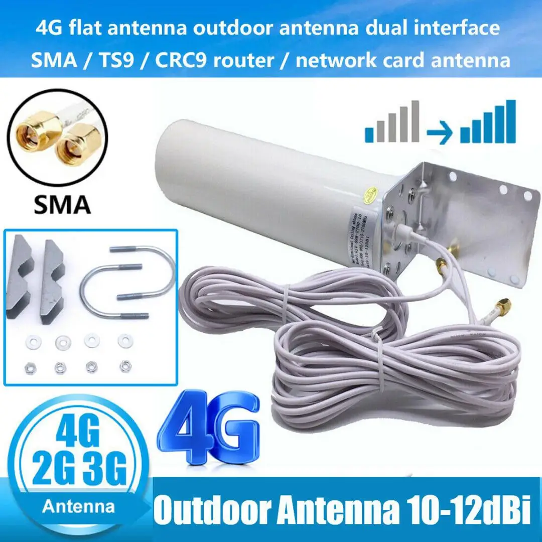 

Dual SMA Male 3G 4G LTE Outdoor Wall Mount Signal Booster Antenna High Gain