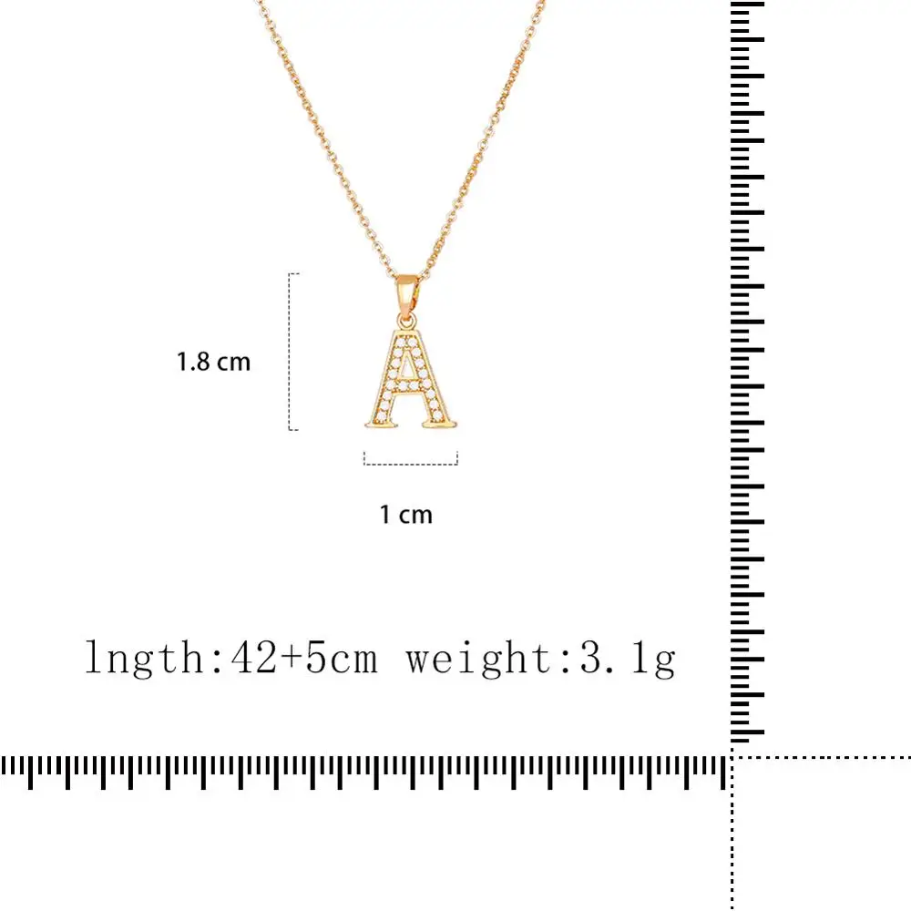 Новинка 2020 Трендовое ожерелье с буквами А подвеска на золотой цепочке медное