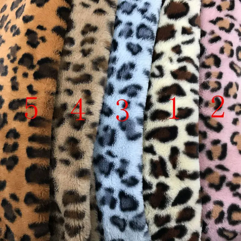 

Rabbit Fur Leopard Print Fabric Super Soft Rabbit Fur Printed Flannel