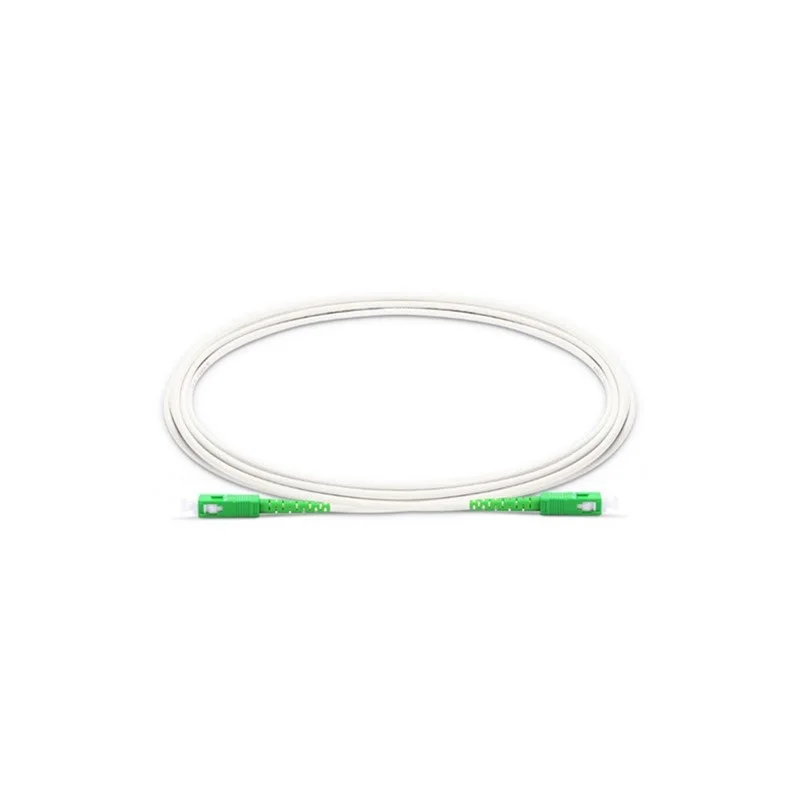 White Fiber Optic Patch Cord SC APC Cable LSZH Jacket G.657 Jumper Simplex SM specially designed for FTTH application