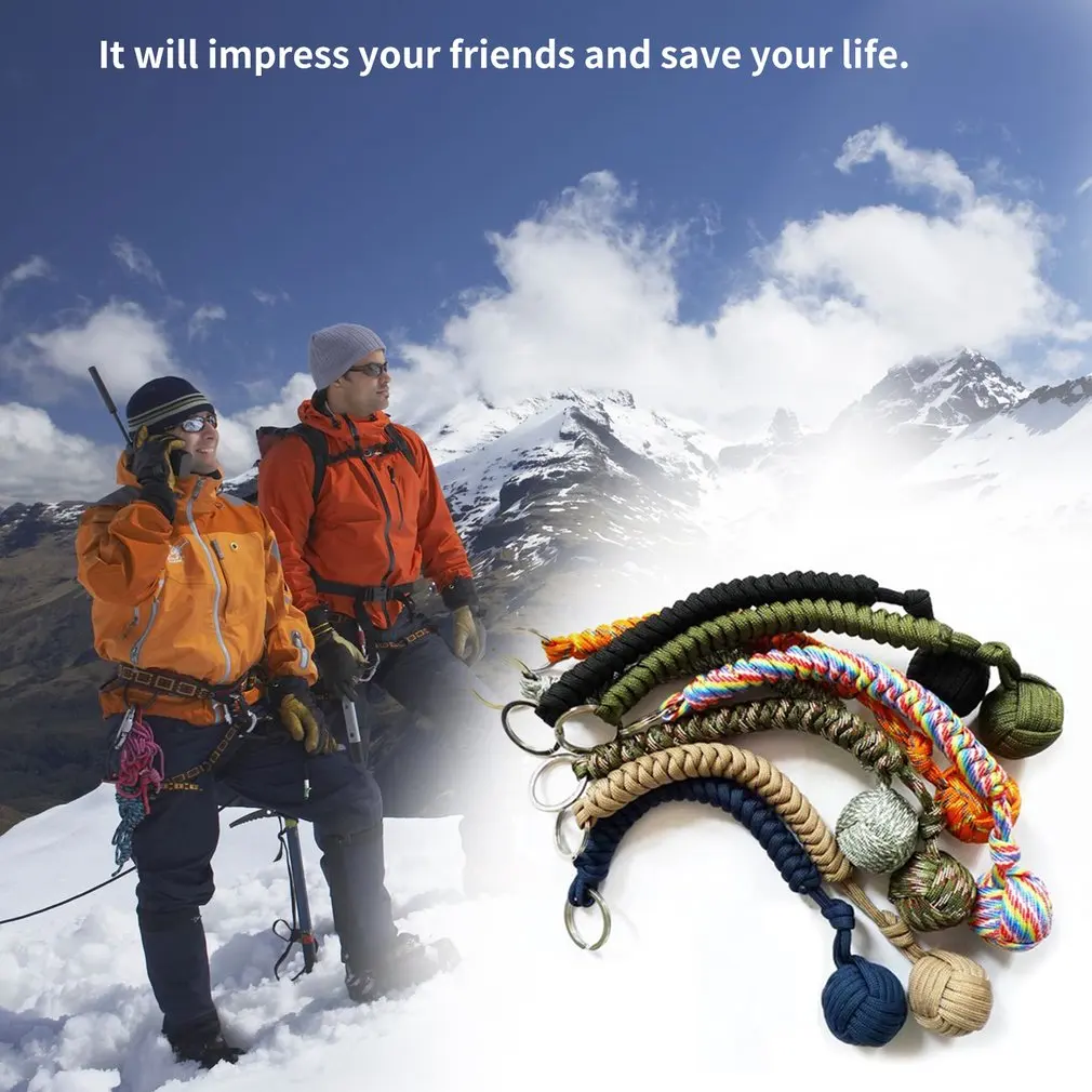 

Portable Outdoor Self-defense Survive Hanging Knot Ball Hand Weaving Umbrella Rope Body Ball Key Chain Pendant