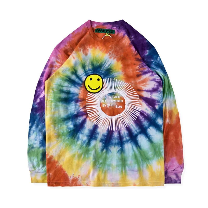 

Kanye Fido same long sleeve T-shirt cpfm.xyz smiling face foam stereo relief printing