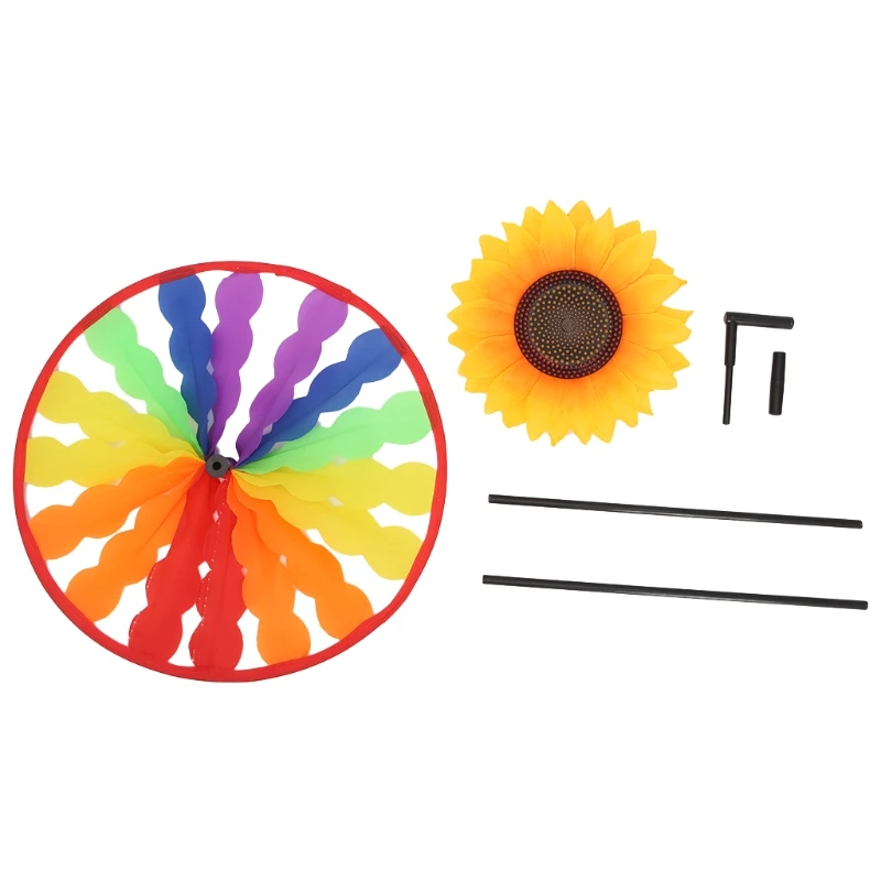

10pcs Sunflower Windmill Whirling Wind Spinner Home Yard Garden Decor kinetic wind spinners kids fan pinwheels Kids Children Toy