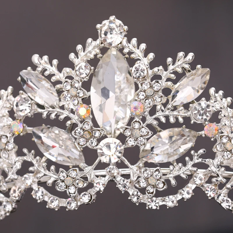 

Baroque Rhinestone Crystal Wedding headdress hair accessories trendy bride hair accessories silver crown headdress