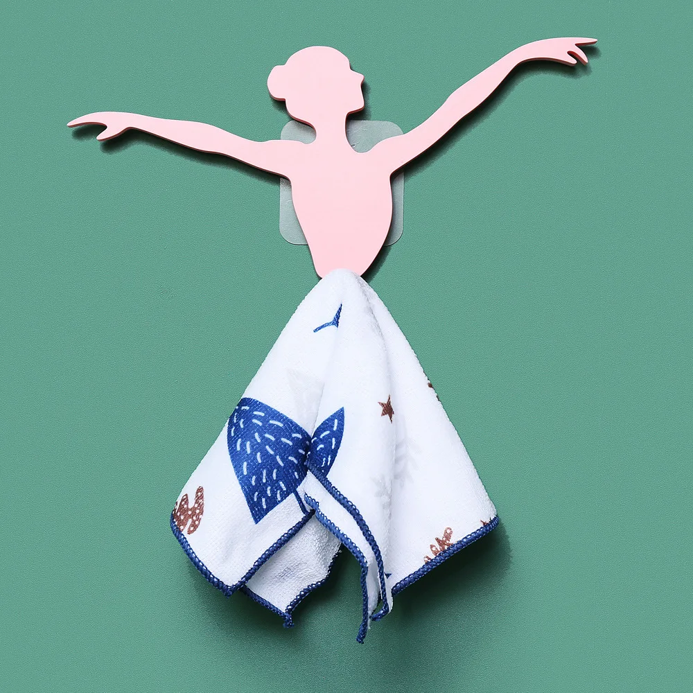 

Creative Dynamic Ballet Rag Hook No Punching Cloth Hook Bathroom Towel Hook