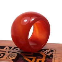 natural crystal chalcedony tail couple jewelry lucky jade stone finger red agate ring elegance accessories unisex
