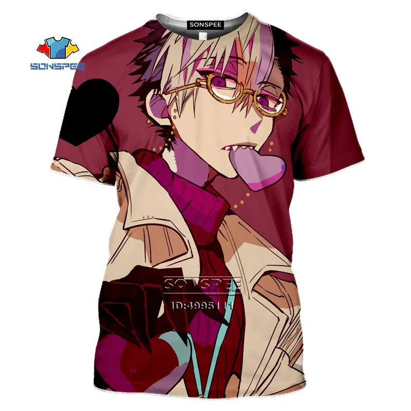 

SONSPEE Japan Anime Toilet-Bound Hanako-kun Men's T-shirt 3D Printed Summer Casual T shirt Anime Guy Yugi Amane Fitness Tops