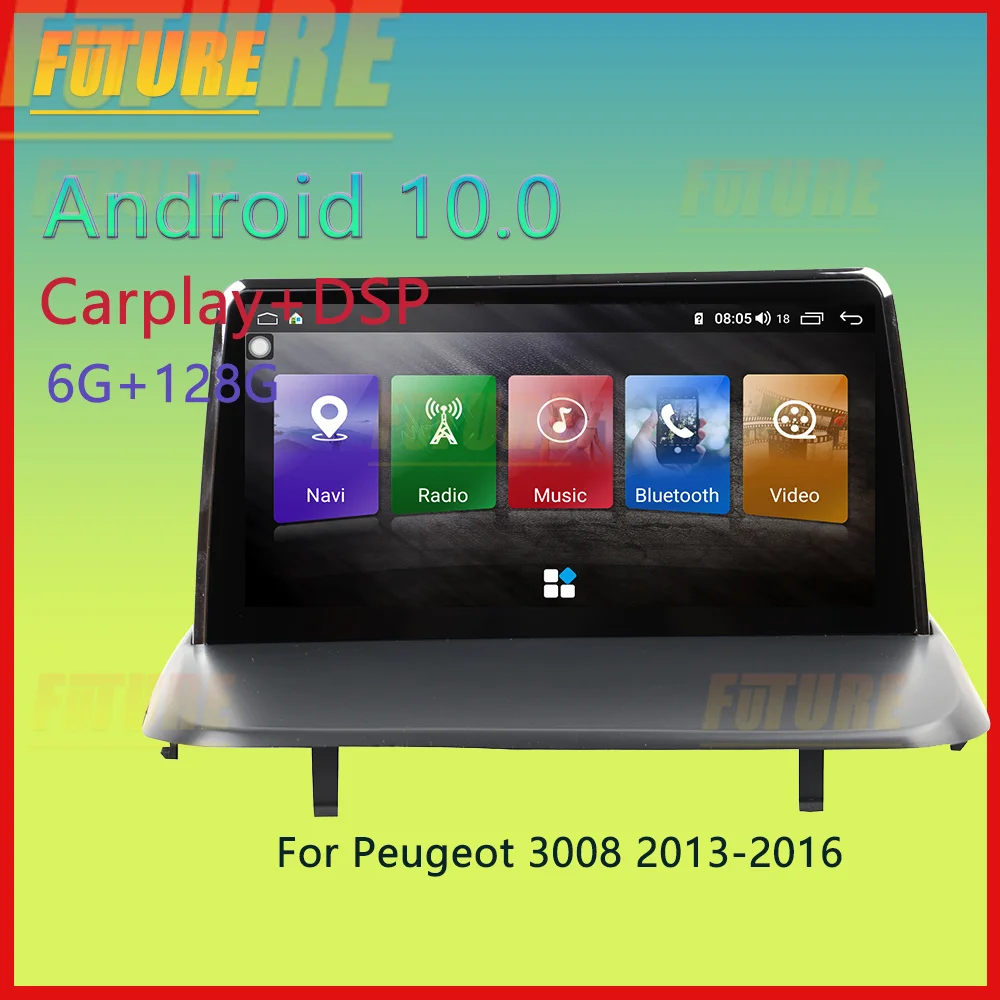

128G Android 10.0 For Peugeot 3008 2013-2016 Car Multimedia Player GPS Navigation Video DVD Radio Stereo 2 Din Carplay Head Unit
