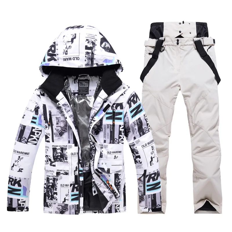 2021 New Men Women Couples Ski Suit Winter Windproof Thick Warm Skiing Jacket and Pants Set Outdoor Snow Snowboarding Costumes