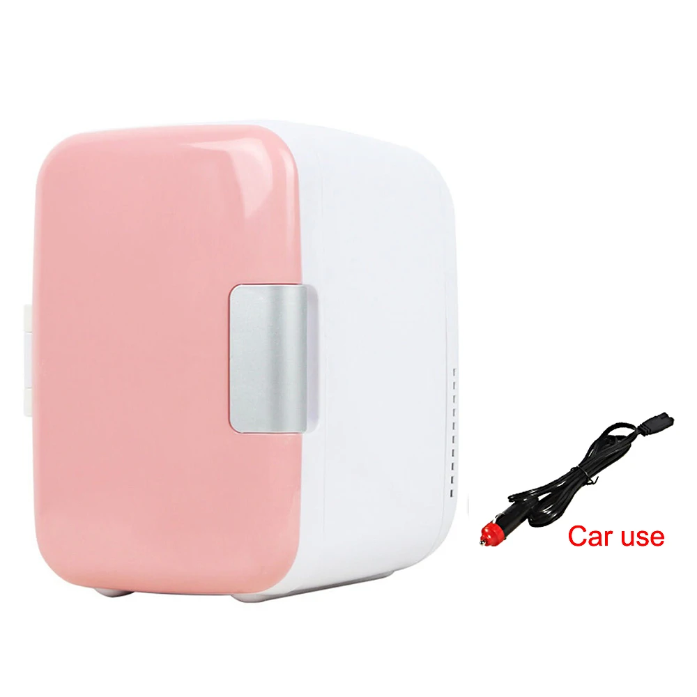 Pink Car Электрический домашний холодильник 220 V, домашний холодильник, холодный теплый холодильник 4L 220 V/12 V, холодильник для пива - Color: Pink Car
