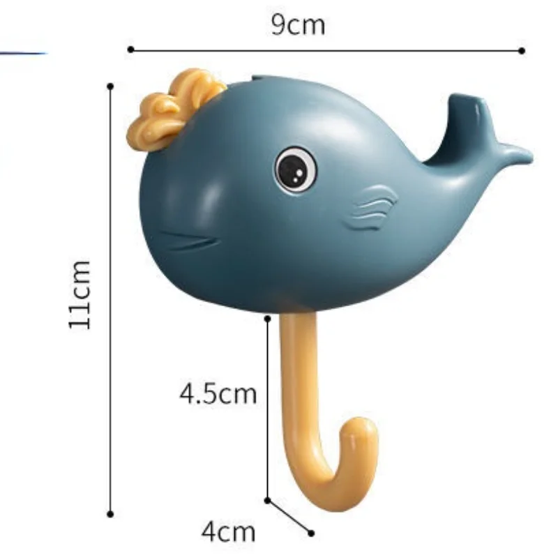 

3 Holes-Free Seamless Sticky Little Whale Hook Bathroom Wall Hanging Strong Hook Bathroom Kitchen Accessories Household Goods