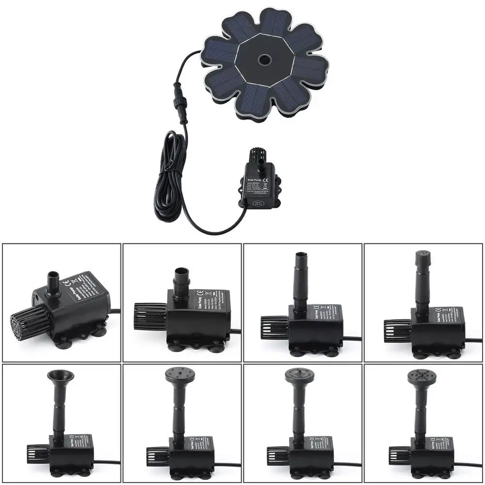 

1,6 Вт, 2,5 Вт, солнечный насос, Круглый плавающий фонтан, птичья ванна, сад декоративные Формочки-лепестки, фонтан, водяной насос, Бесщеточный н...