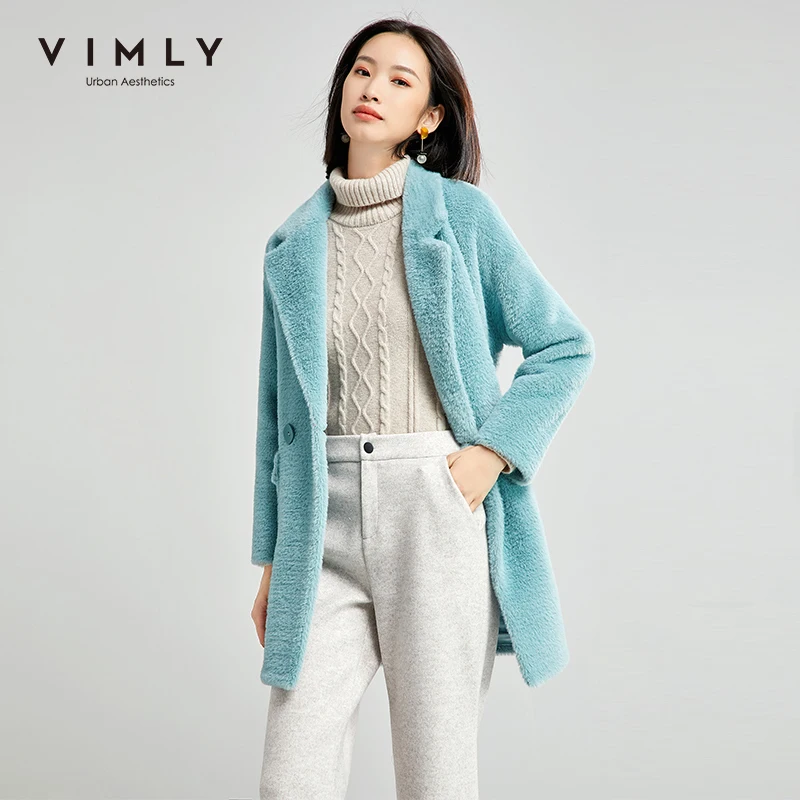 Vimly/зимняя женская шерстяная куртка винтажное пальто на одной пуговице с