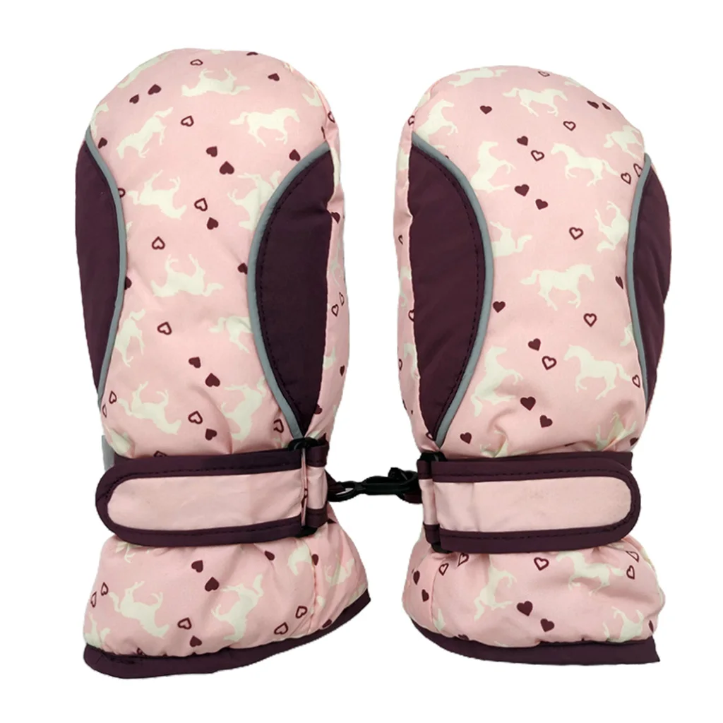 Лыжные перчатки зимние теплые водонепроницаемые митенки лыжные Детские