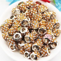 20pcs large hole crystal rhinesone beads murano spacer charms fit pandora bracelet chain women diy necklaces for jewelry making