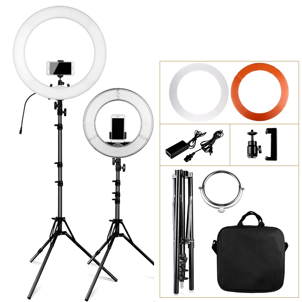 Travor 12 &quot18&quot кольцевая лампа для фотосъемки с регулируемой яркостью