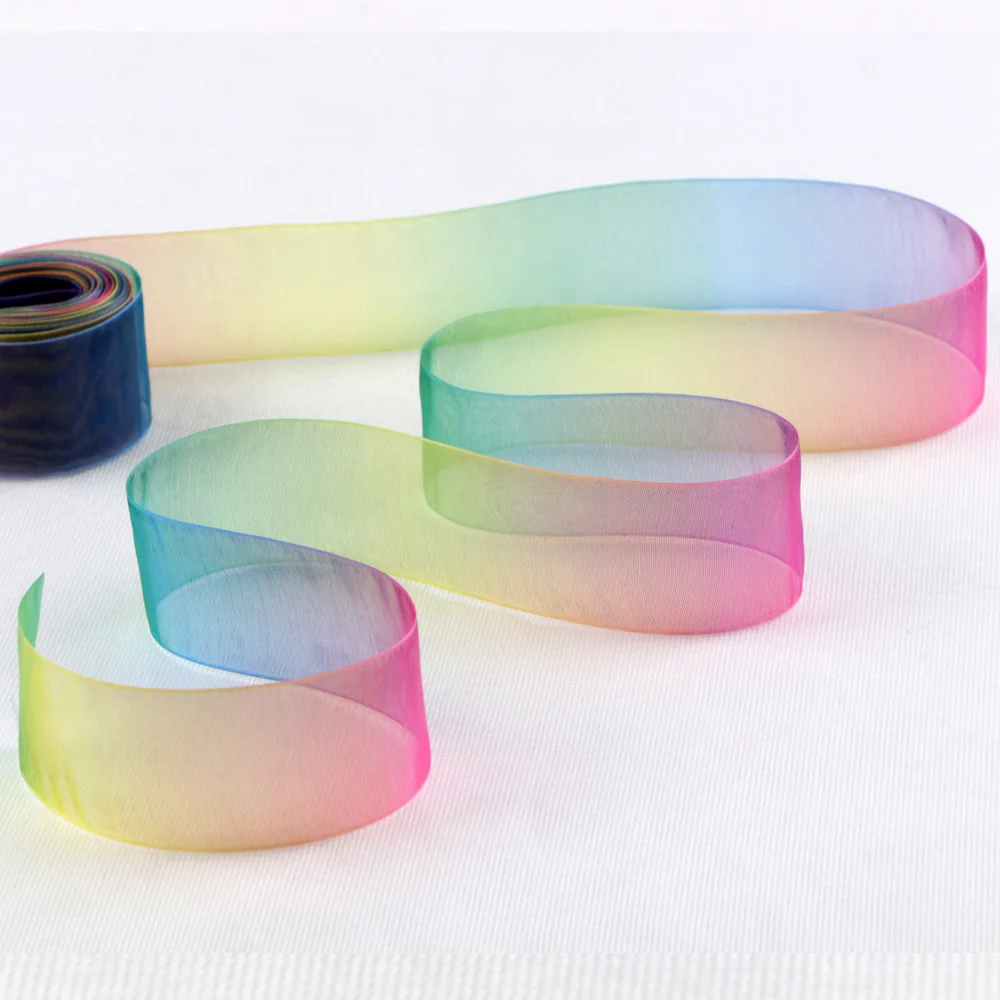 5 ярдов прозрачная лента из снежной пряжи с радужным градиентом украшение для