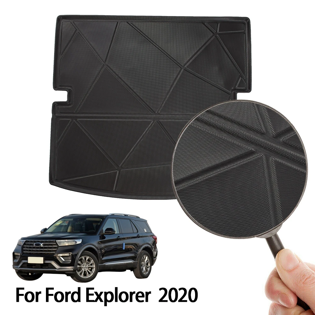 

Car Rear Trunk Mat for Ford Explorer 2020 Black Waterproof Cargo Line Trunk Floor Pads Accessories