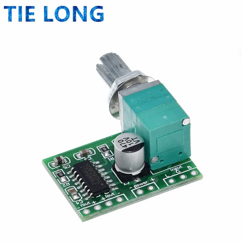 Плата аудиоусилителя мощности PAM8403 5 В 2 канала 3 Вт управление громкостью/Питание