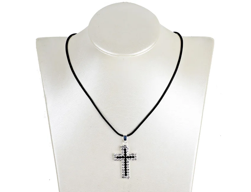 Счастливый Женский Крест блестящие стразы с кристаллами плетеная веревка