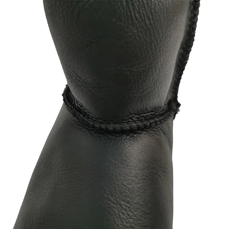 Брендовые женские сапоги из 100% натуральной овечьей кожи с шерстью зимние на