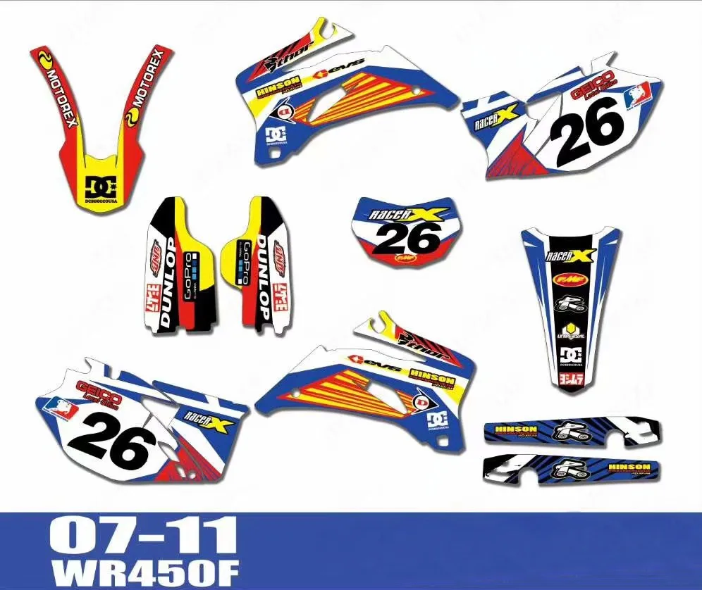 Наклейки графические для Yamaha WR450F WRF450 2007-2011 WR250F WRF250 2007 2008 2009 2010-2012 2013 2014 | Автомобили