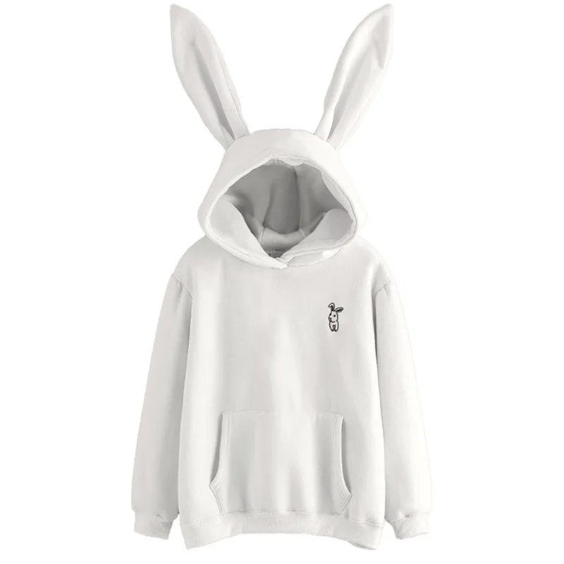 Осень 2020 женская толстовка с капюшоном кроличьими ушками длинным рукавом