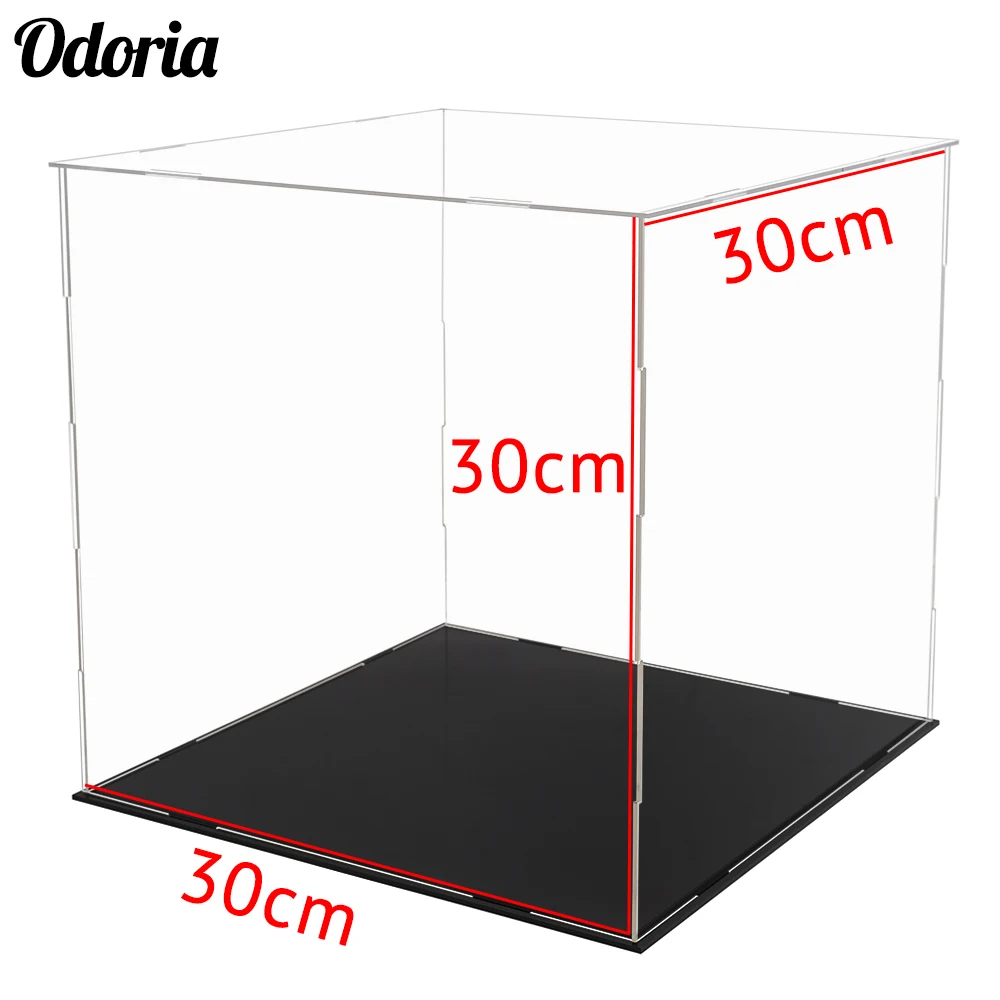 Кубик Odoria 30x30x30 см, акриловый чехол для дисплея, прозрачная коробка из плексигласа, пылезащитный корпус, модель автомобиля, экшн-фигурка, кукла, баскетбол, футбол