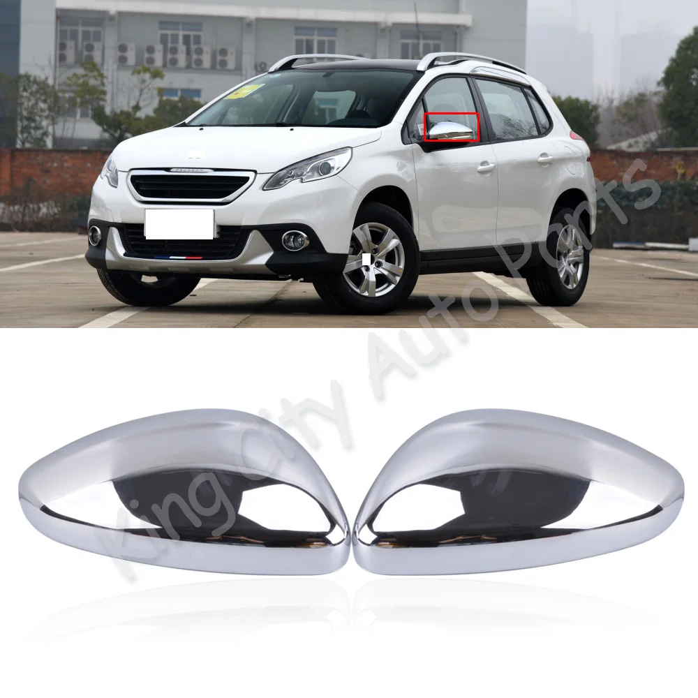 CAPQX, 1 пара, для peugeot 2008 208, 14-17, хром, внешнее зеркало заднего вида, крышка, боковое зеркало, зеркало заднего вида, крышка, оболочка, отделка капота