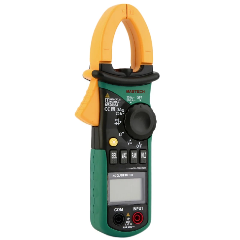 MASTECH MS2008A Цифровой мультиметр Авто/ручной диапазон AC/DC Вольтметр Амперметр термометр ЖК-дисплей подсветка рабочий светильник