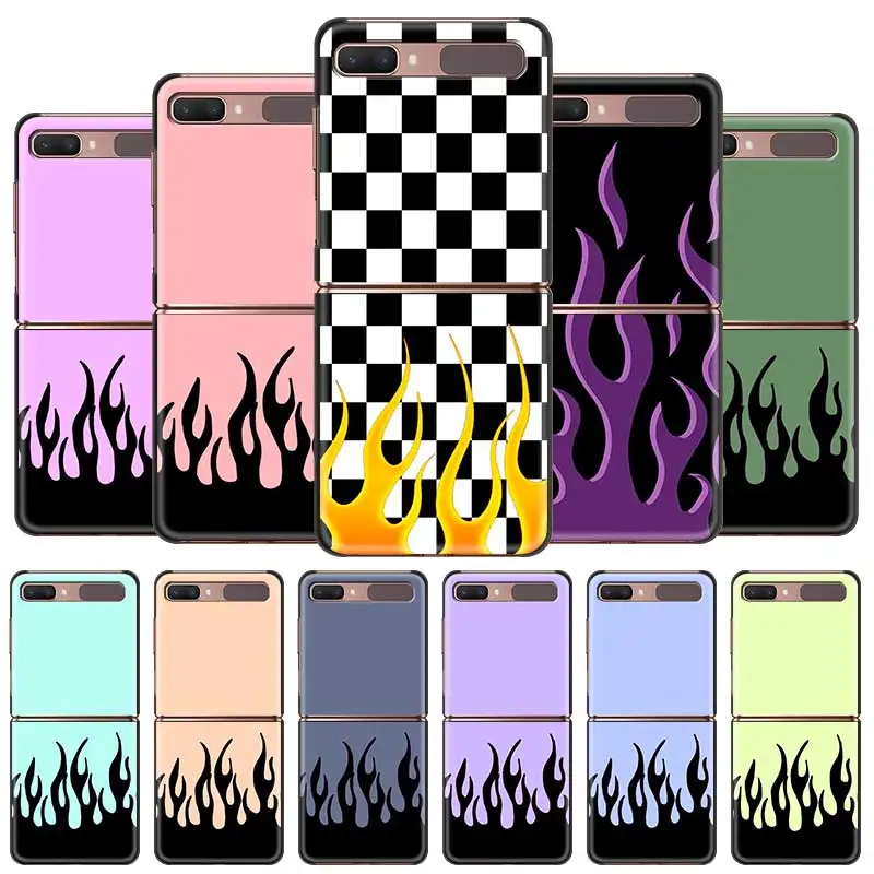 

Fashion Flame Pattern Phone Case For Samsung Galaxy Z Flip 3 5G Z Flip3 Cover Smartphone Hard PC Coque Fundas Capa