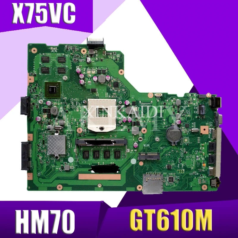 XinKaidi X75VC Laptop motherboard for ASUS X75VB X75VD X75V X75 Test original mainboard HM70 4G RAM GT610M | Компьютеры и офис