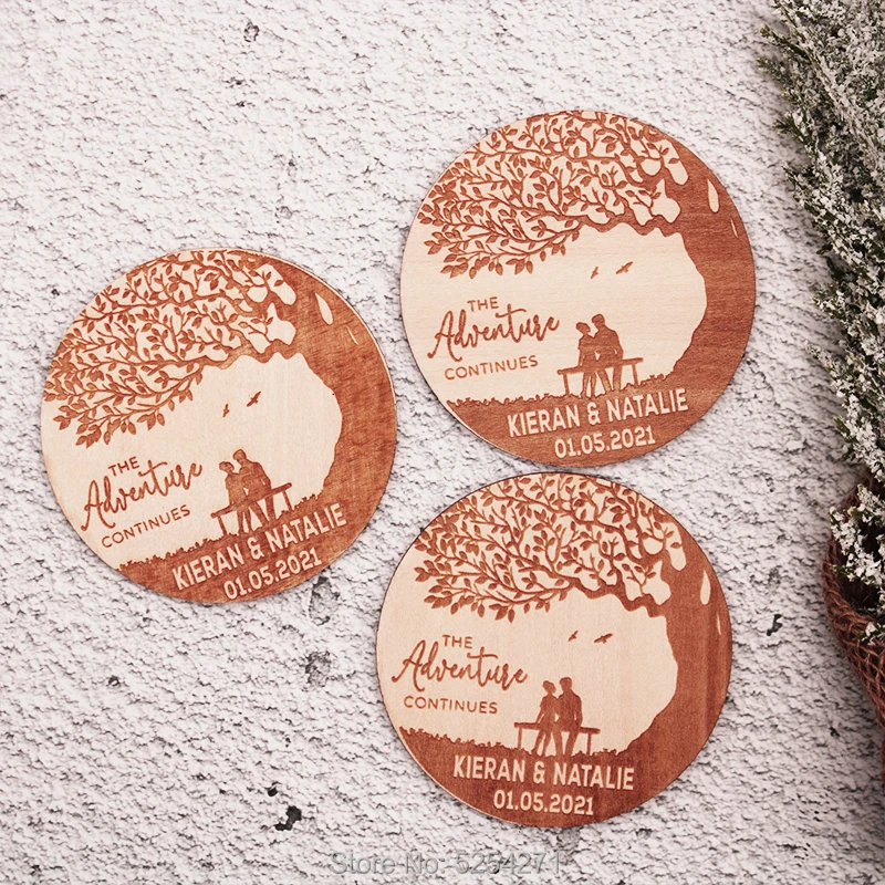 Сохраните магниты для даты сохраните на свадьбе деревянные оленьи рожки