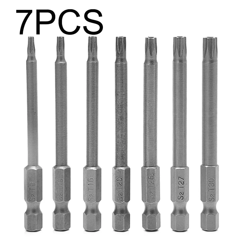 

7pcs Set 1/4 Hex Shank Electric Screwdriver Magnetic Torx Hand Tools Equipment