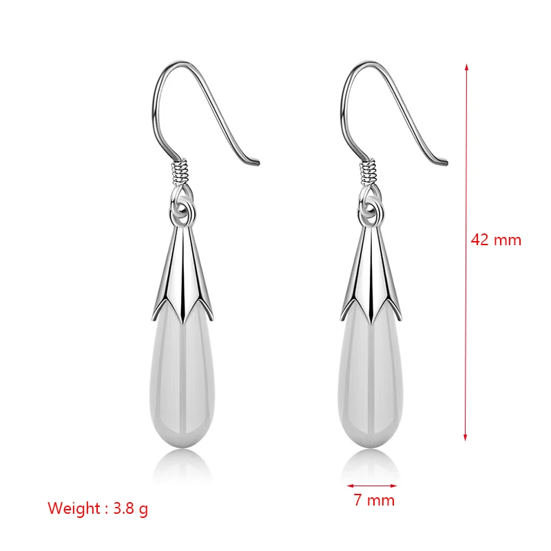 

Cute Opal Stone Water-Drop Earrings Simple Style Elegant Female Dangle Earring Piercing Hooks Trendy Jewelry For Lady Gifts